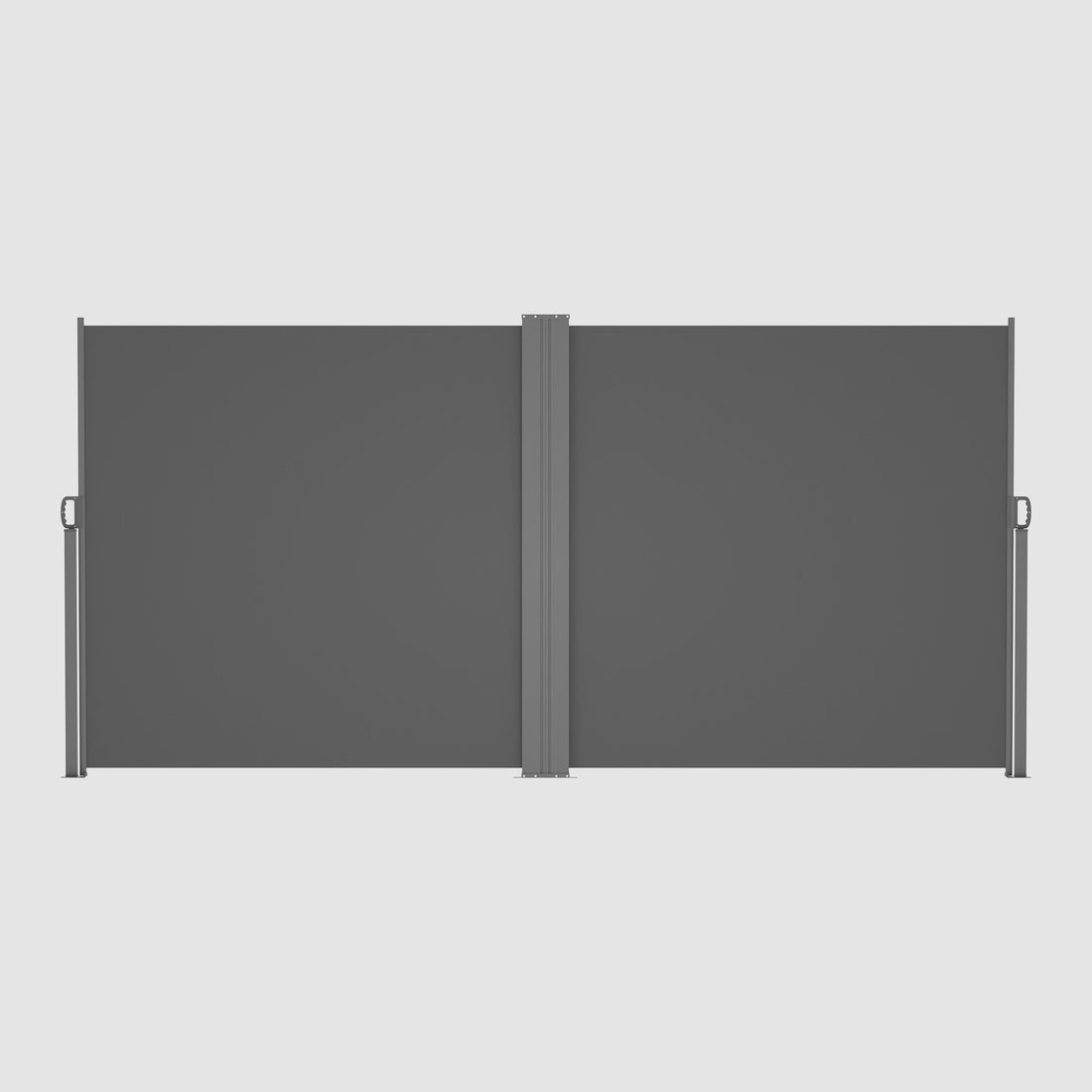 Extendible Double Side Pull Slide Awning, fully pulled into a flat surface when viewed from the front.