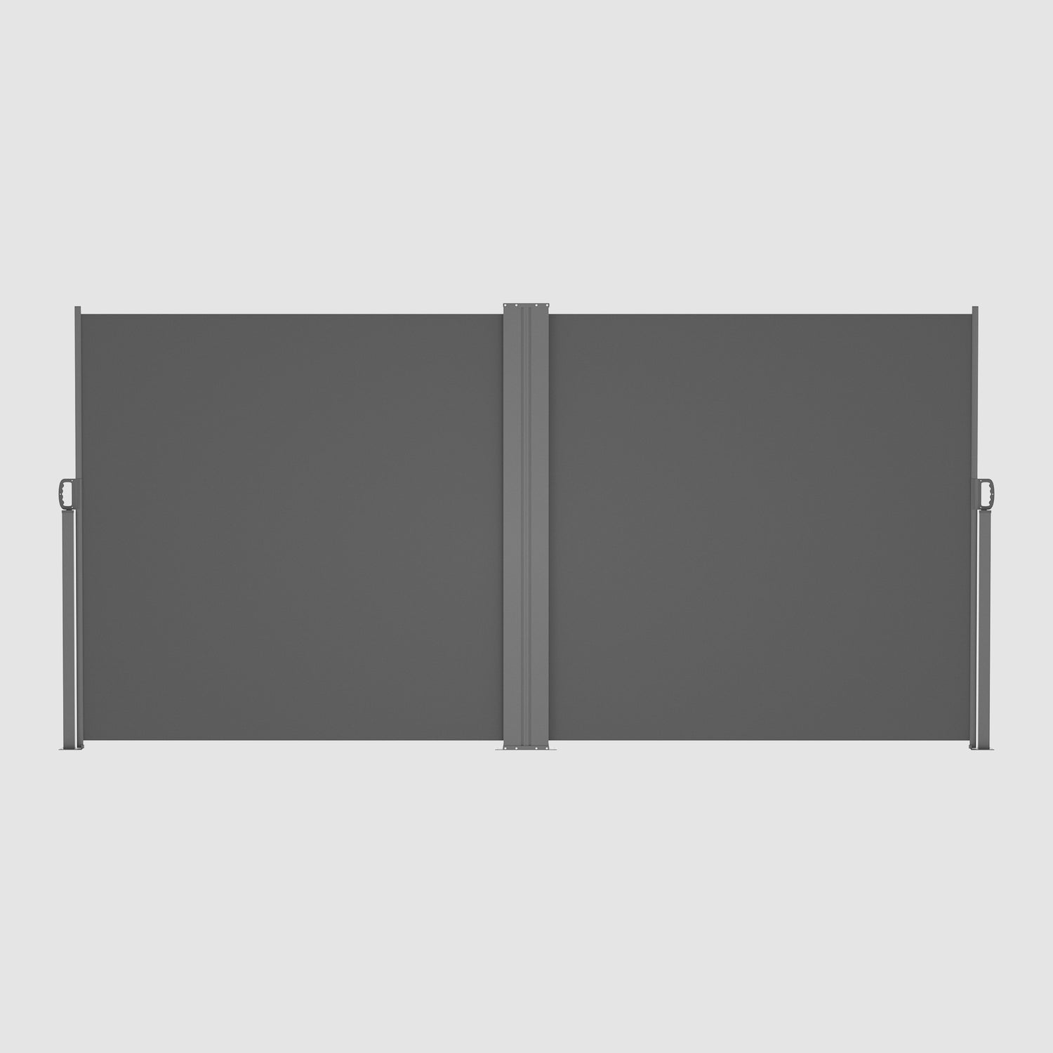 Extendible Double Side Pull Slide Awning, fully pulled into a flat surface when viewed from the front.