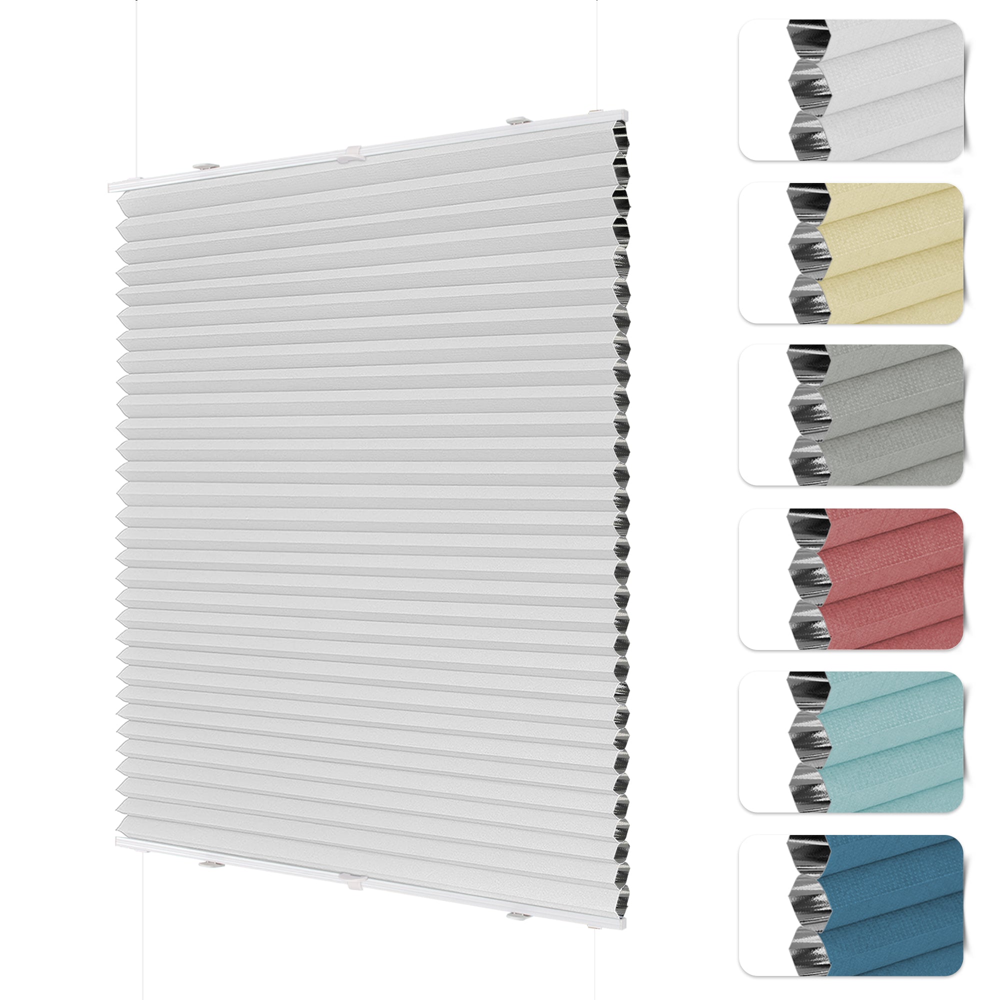 HOMEDEMO Wabenplissee Plissee ohne Bohren Klemmfix Verdunklung Thermo Zweifarbig