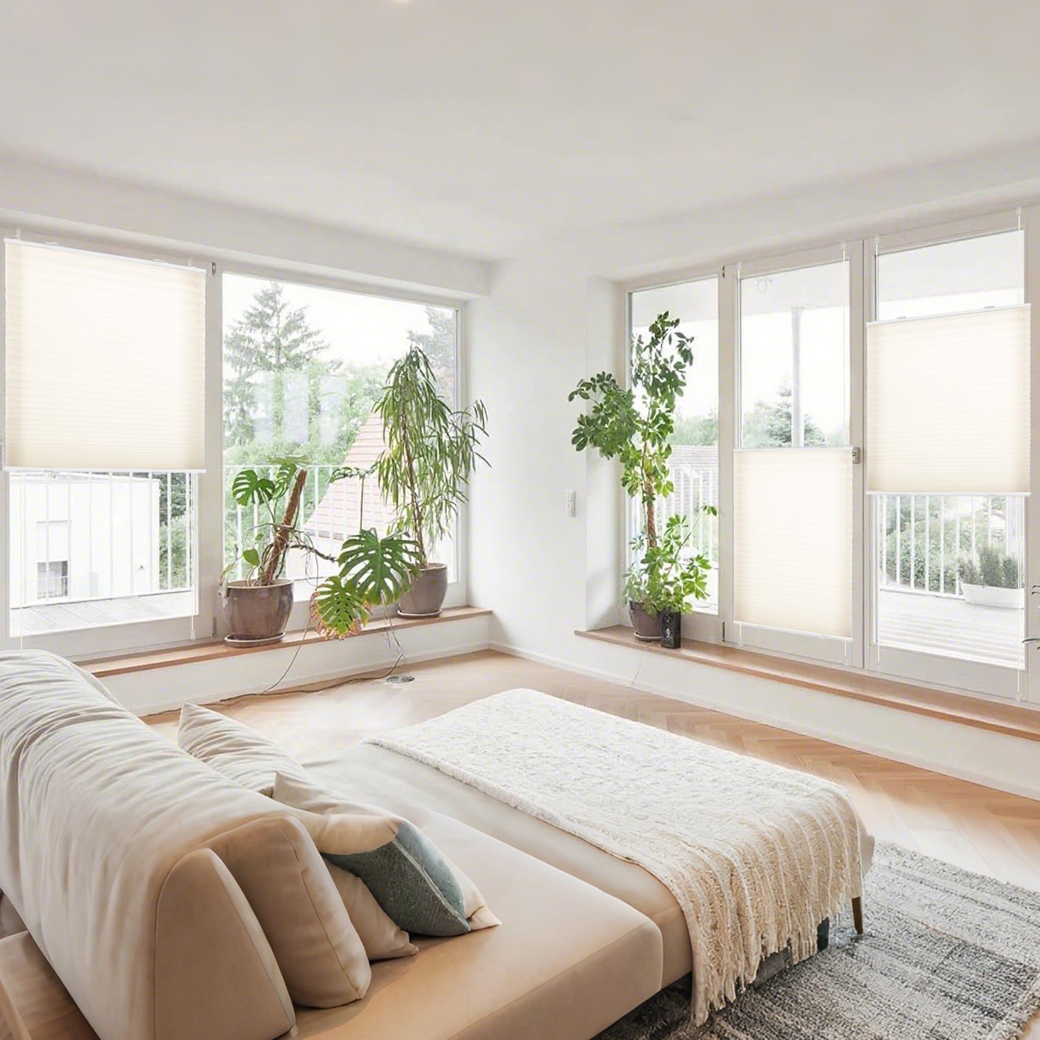 HOMEDEMO Plissee Klemmfix-Beige