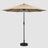 Quality and durability from the front Khaki patio umbrella with windproof cap, you can see the umbrella surface and the black pole. 