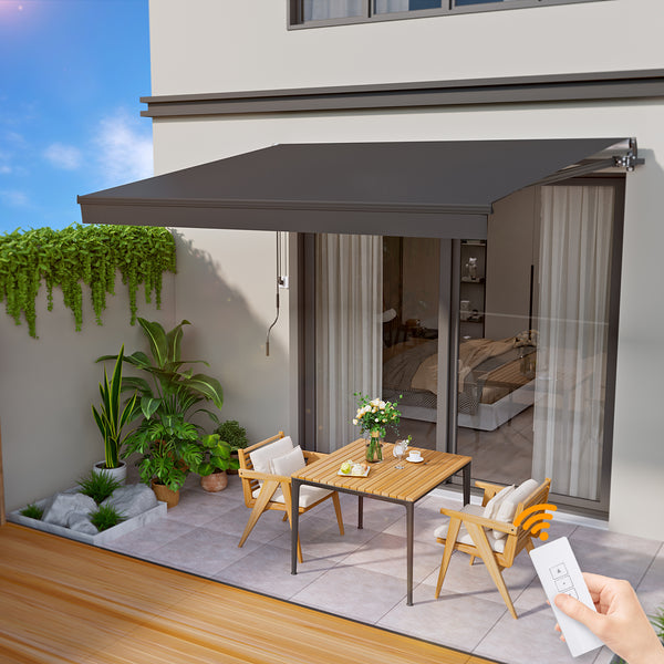 HOMEDEMO Markise Elektrisch mit Fernbedienung Gelenkarmmarkise,Terrassenmarkise