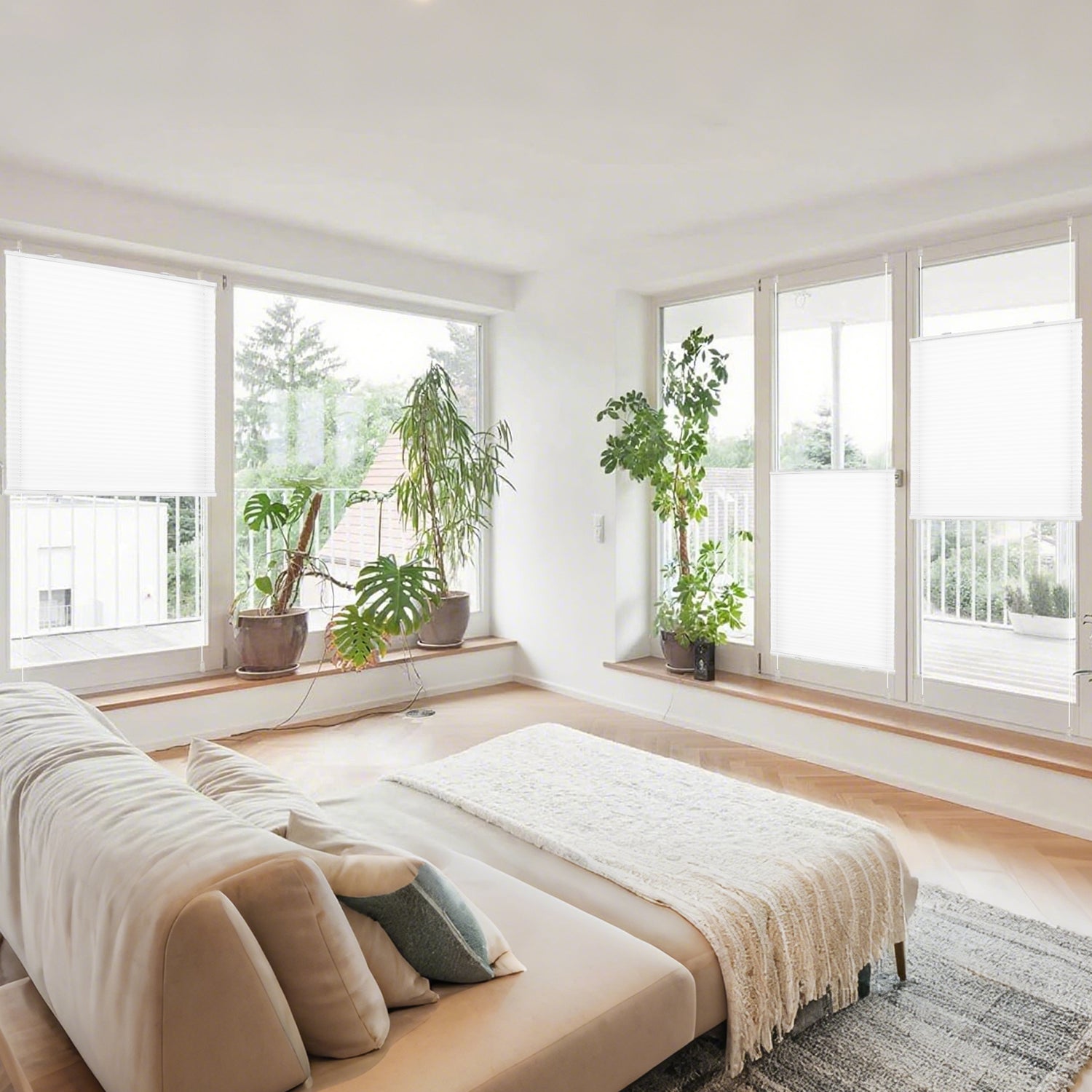 HOMEDEMO Plissee Klemmfix-Weiß