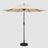 Quality and durability from the front Beige patio umbrella with windproof cap, you can see the umbrella surface and the black pole. 