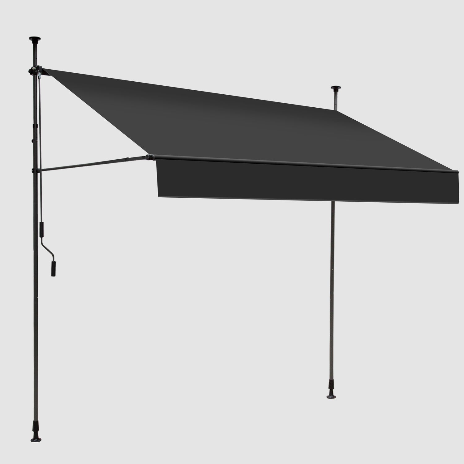 Einziehbare Klemmmarkise für Balkon mit Handkurbel manuell