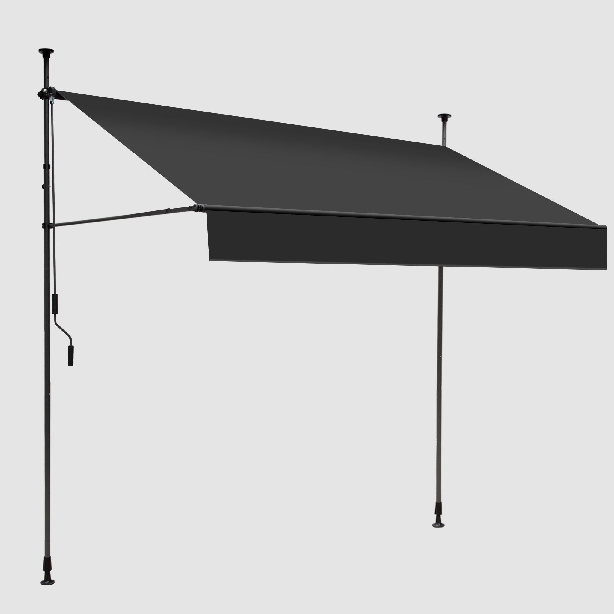 Einziehbare Klemmmarkise für Balkon mit Handkurbel manuell