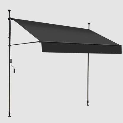 Einziehbare Klemmmarkise für Balkon mit Handkurbel manuell