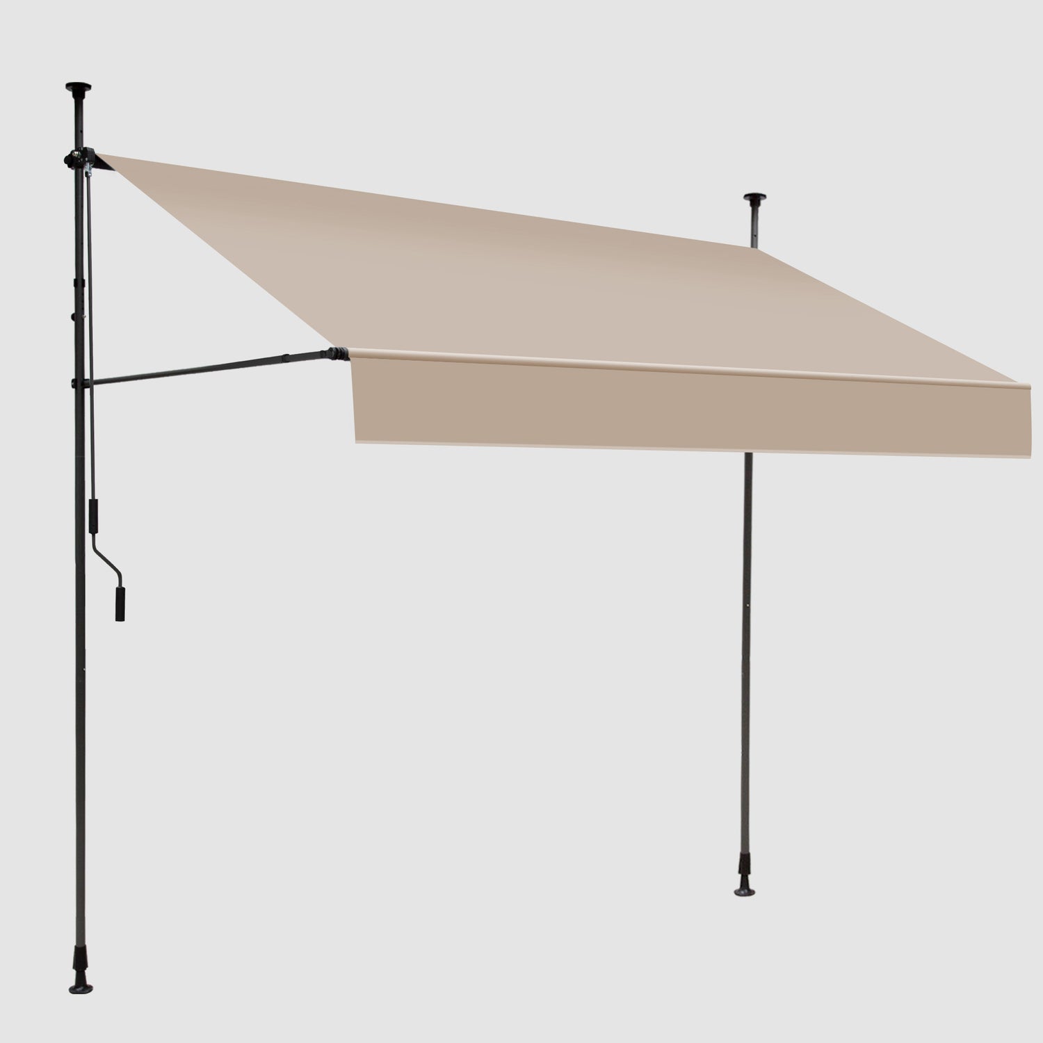 Einziehbare Klemmmarkise für Balkon mit Handkurbel manuell