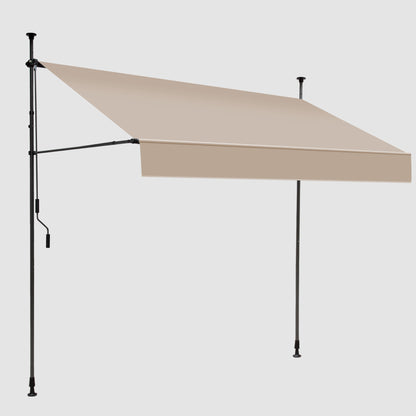 Einziehbare Klemmmarkise für Balkon mit Handkurbel manuell