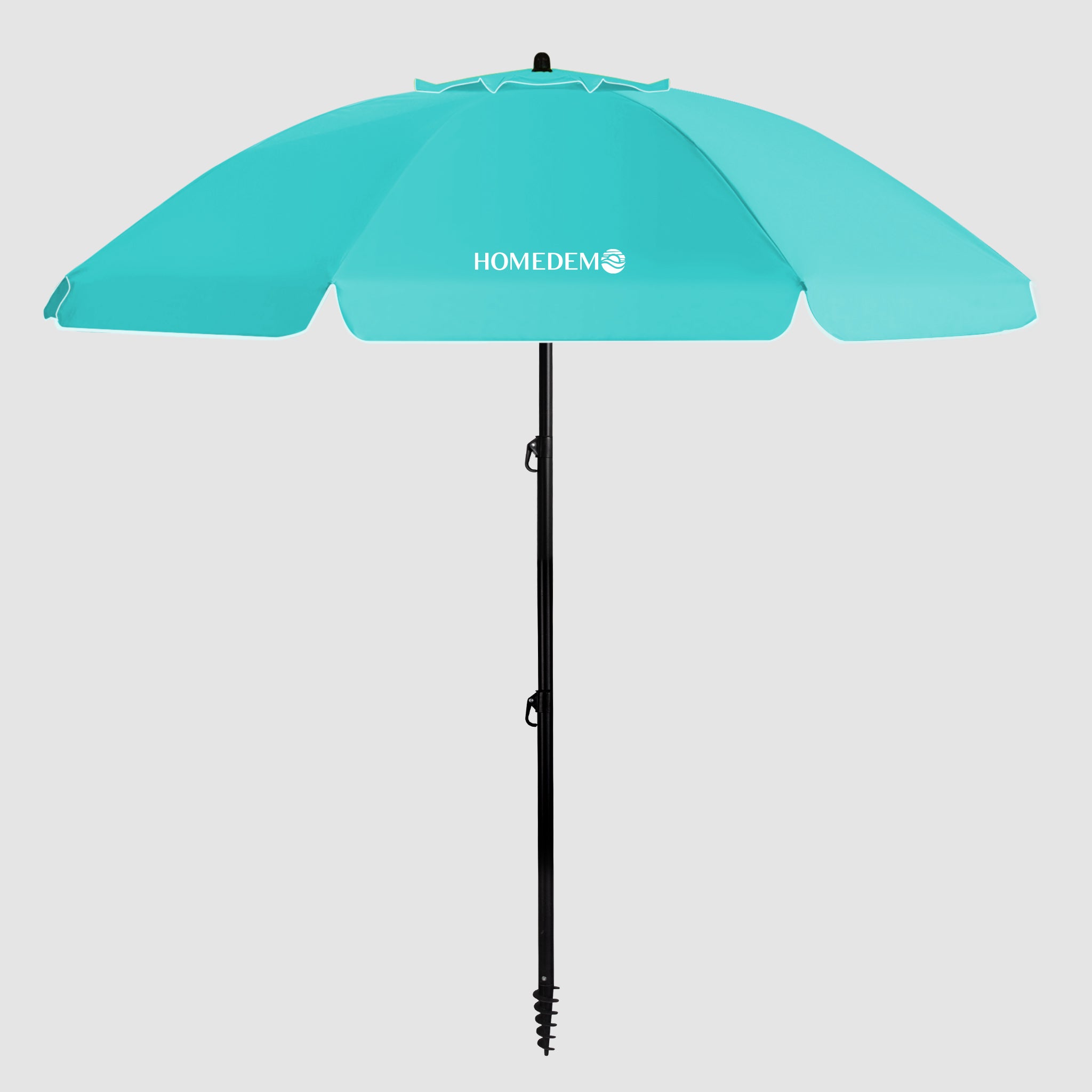 Turquoise coloured high quality sturdy front unfolding foldable beach umbrella.