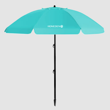 Turquoise coloured high quality sturdy front unfolding foldable beach umbrella.