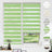 HOMEDEMO Doppelrollo Klemmfix ohne Bohren & mit Bohren, Rollos für Fenster und Tür,Leinen-grau,Weiss-grau-grün,Grün,Leinen