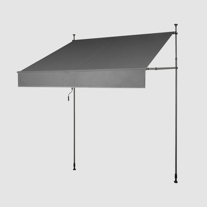 Einziehbare Klemmmarkise für Balkon mit Handkurbel manuell