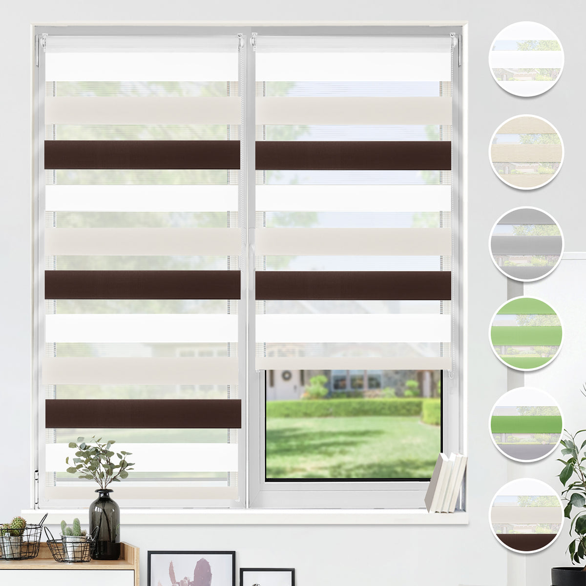 HOMEDEMO Doppelrollo Klemmfix ohne Bohren & mit Bohren, Rollos für Fenster und Tür
