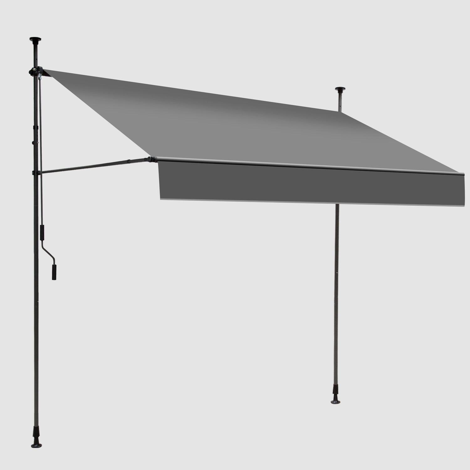 Einziehbare Klemmmarkise für Balkon mit Handkurbel manuell