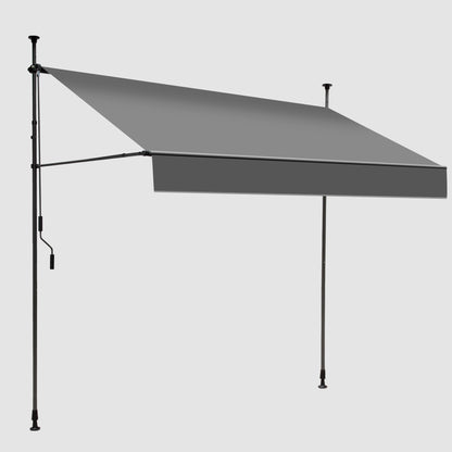 Einziehbare Klemmmarkise für Balkon mit Handkurbel manuell