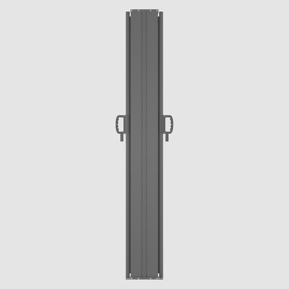 From the front, closed Dark Grey Extendible Double Side Pull Awning
