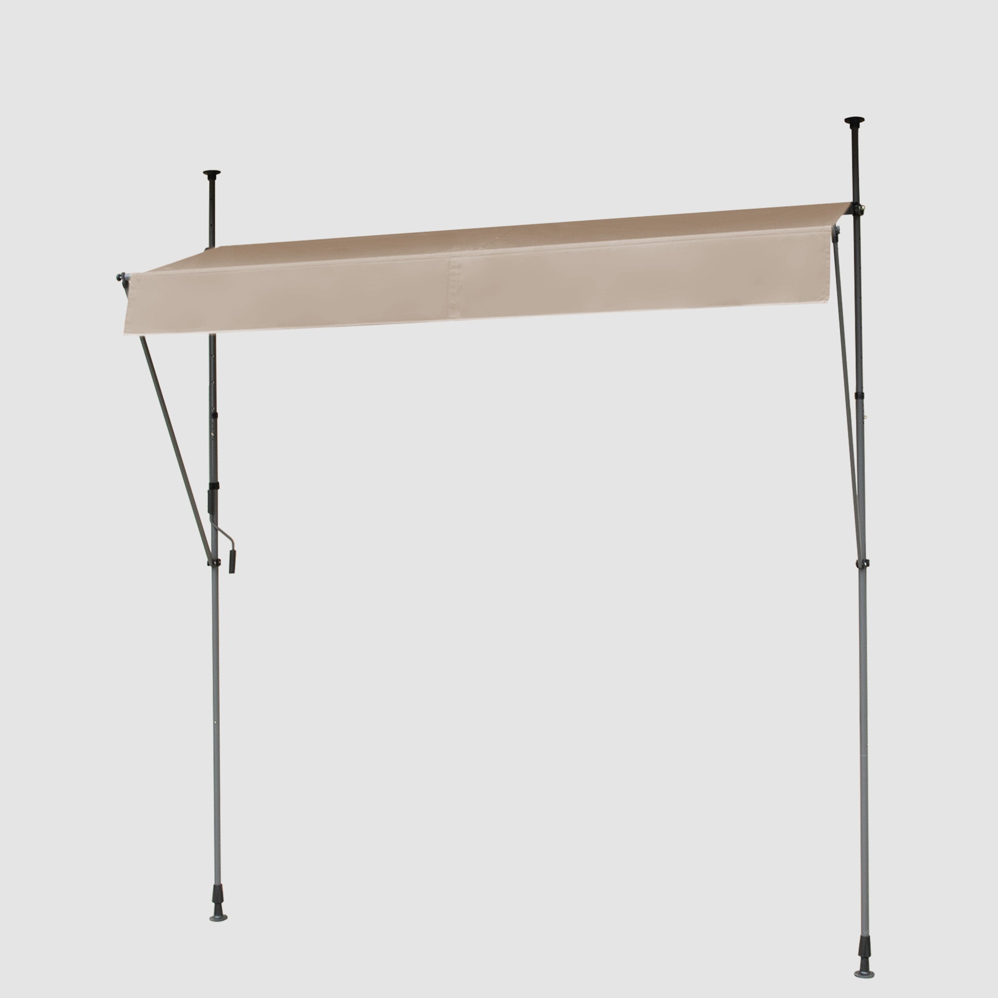 Einziehbare Klemmmarkise für Balkon mit Handkurbel manuell