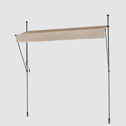 Einziehbare Klemmmarkise für Balkon mit Handkurbel manuell