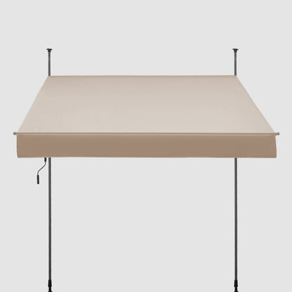 Einziehbare Klemmmarkise für Balkon mit Handkurbel manuell