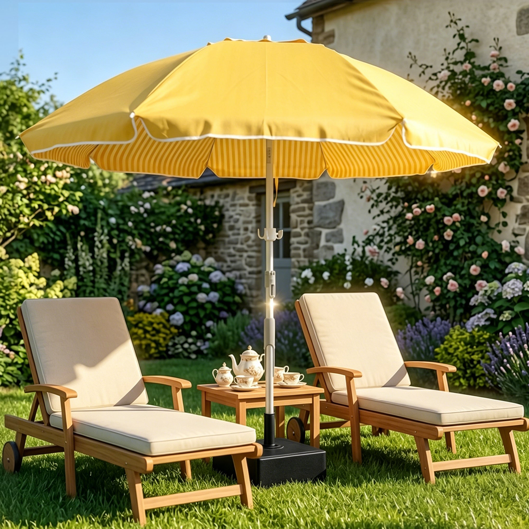 Alu-Sonnenschirm Doppelseitig,Gartenschirm Marktschirm
