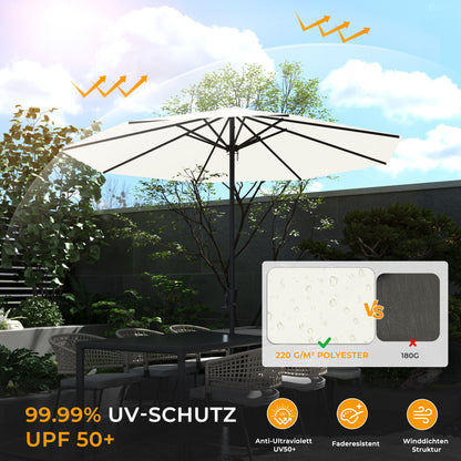 HOMEDEMOAluminium Gartenschirm mit Kurbel