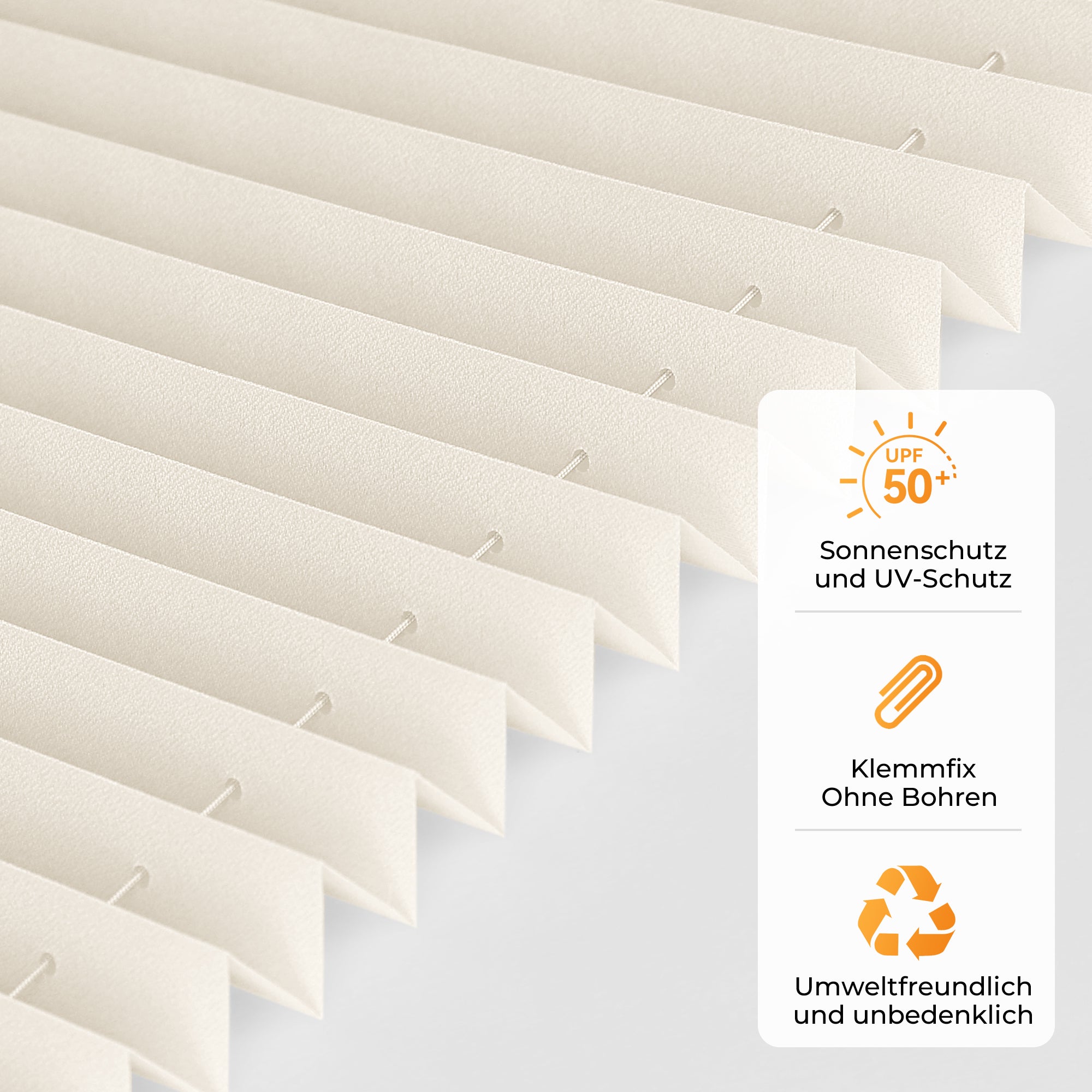 HOMEDEMO Plissee Klemmfix-Beige