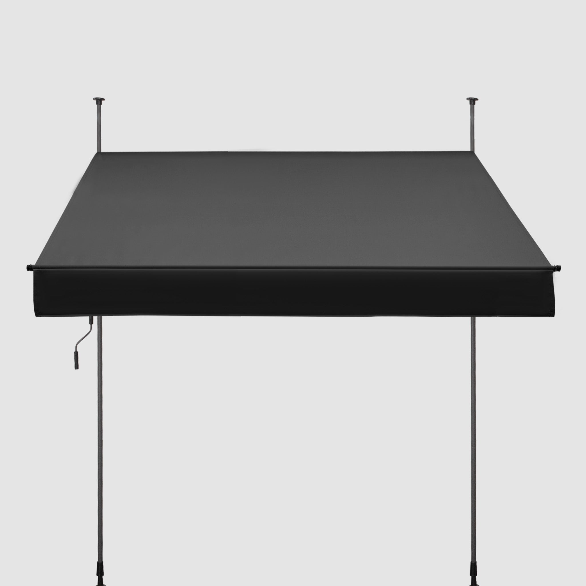 Einziehbare Klemmmarkise für Balkon mit Handkurbel manuell