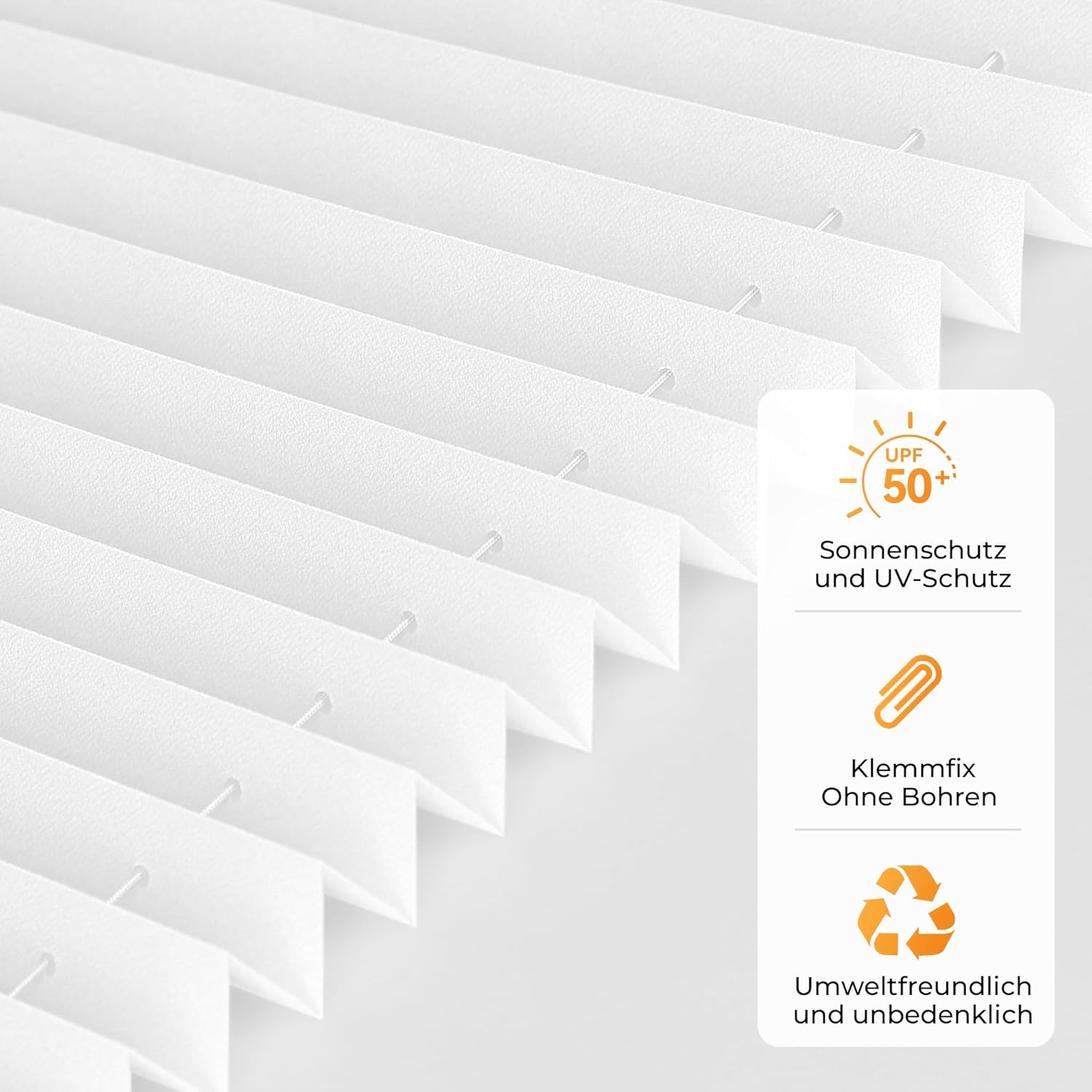 HOMEDEMO Plissee Klemmfix-Weiß