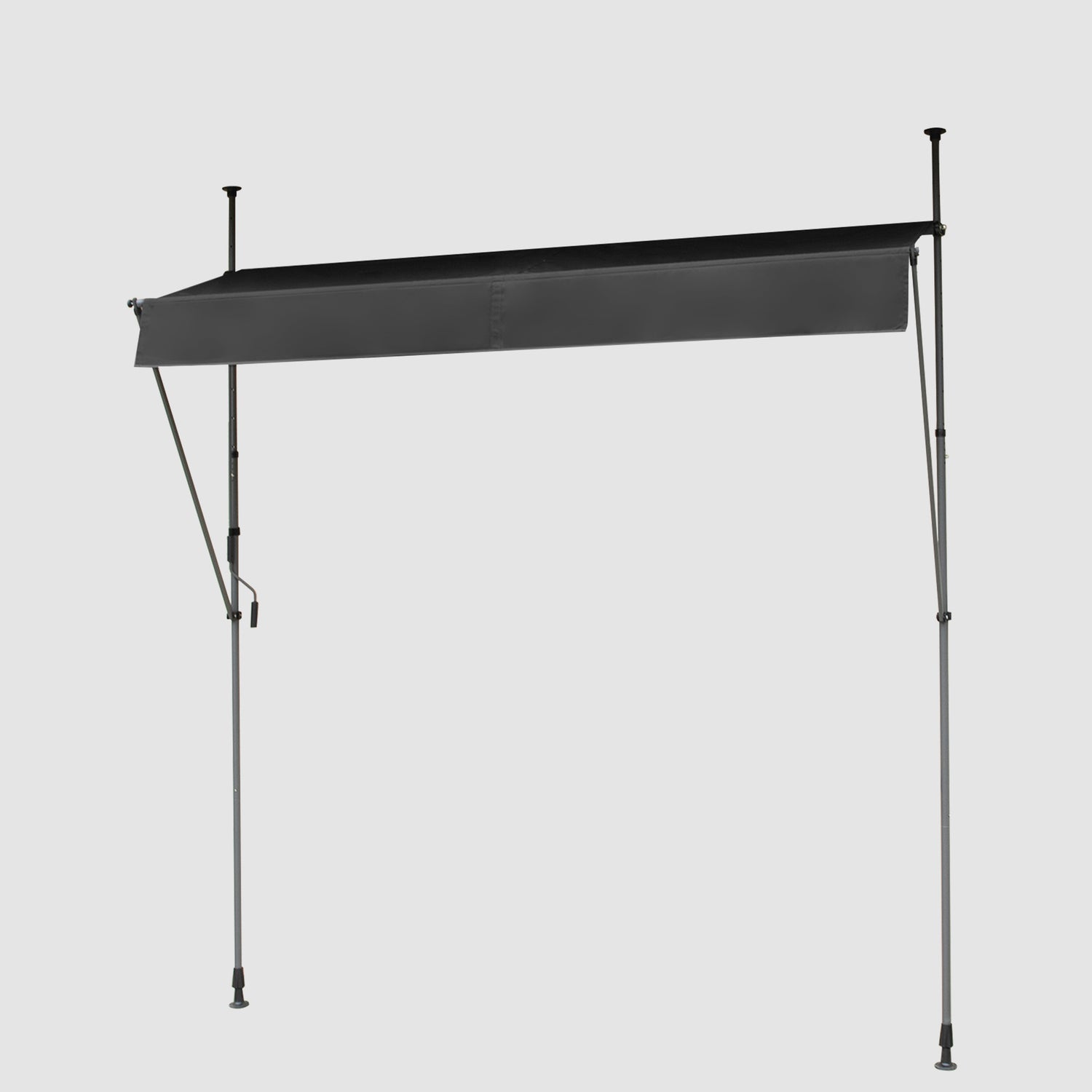 Einziehbare Klemmmarkise für Balkon mit Handkurbel manuell