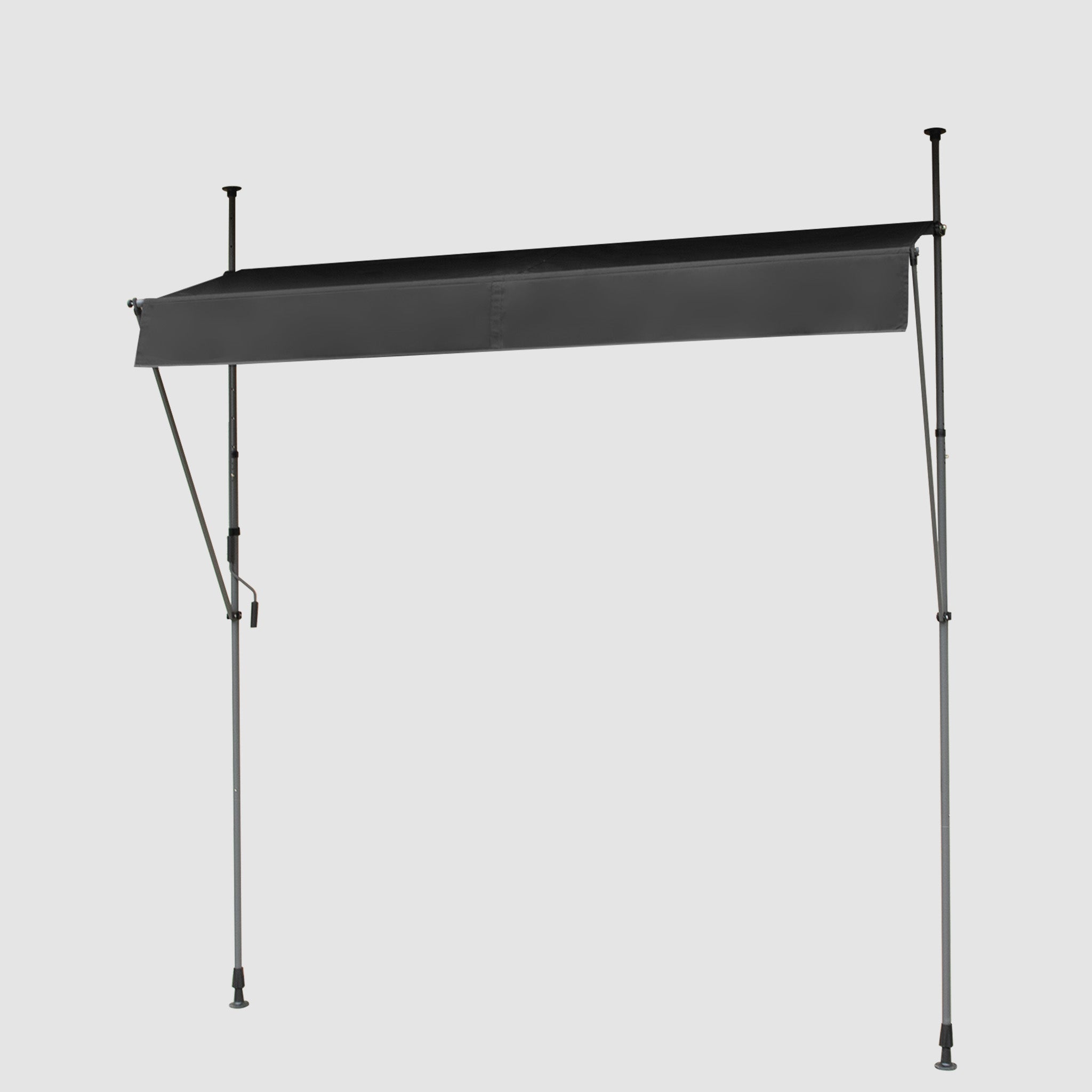 Einziehbare Klemmmarkise für Balkon mit Handkurbel manuell