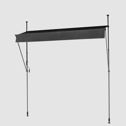 Einziehbare Klemmmarkise für Balkon mit Handkurbel manuell