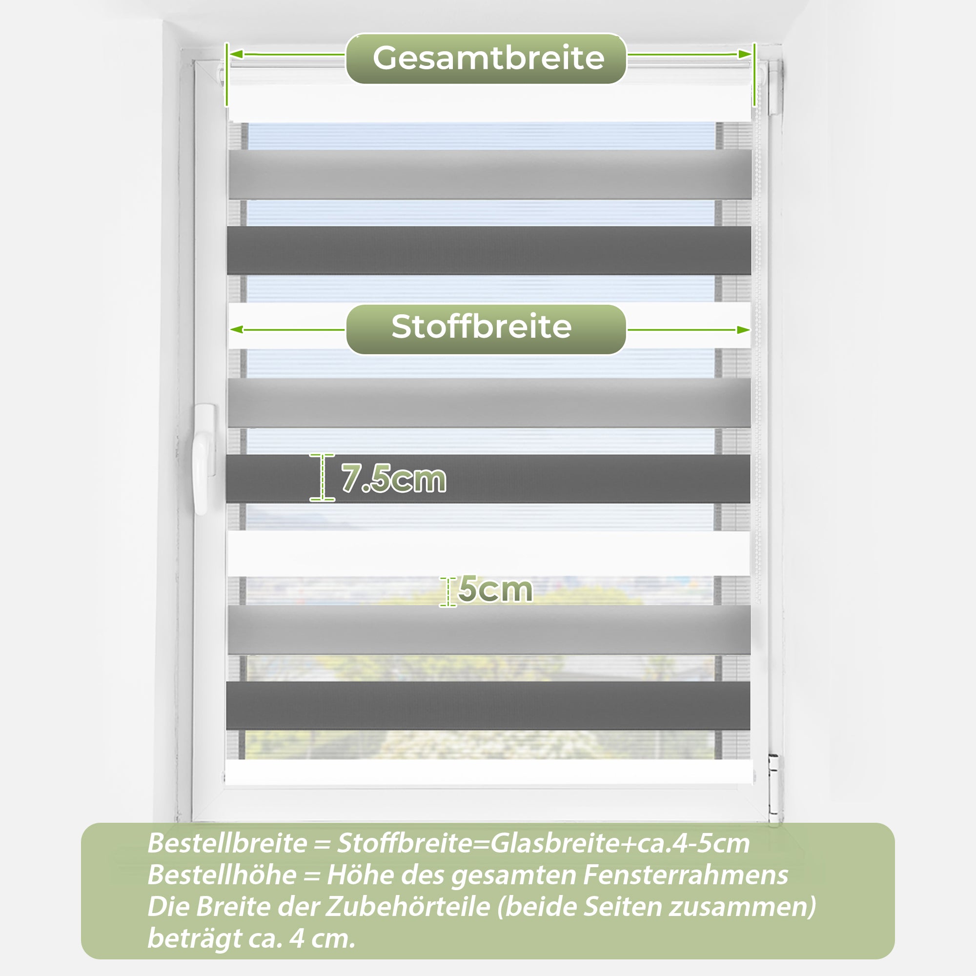 HOMEDEMO Doppelrollo Klemmfix ohne Bohren & mit Bohren, Rollos für Fenster und Tür