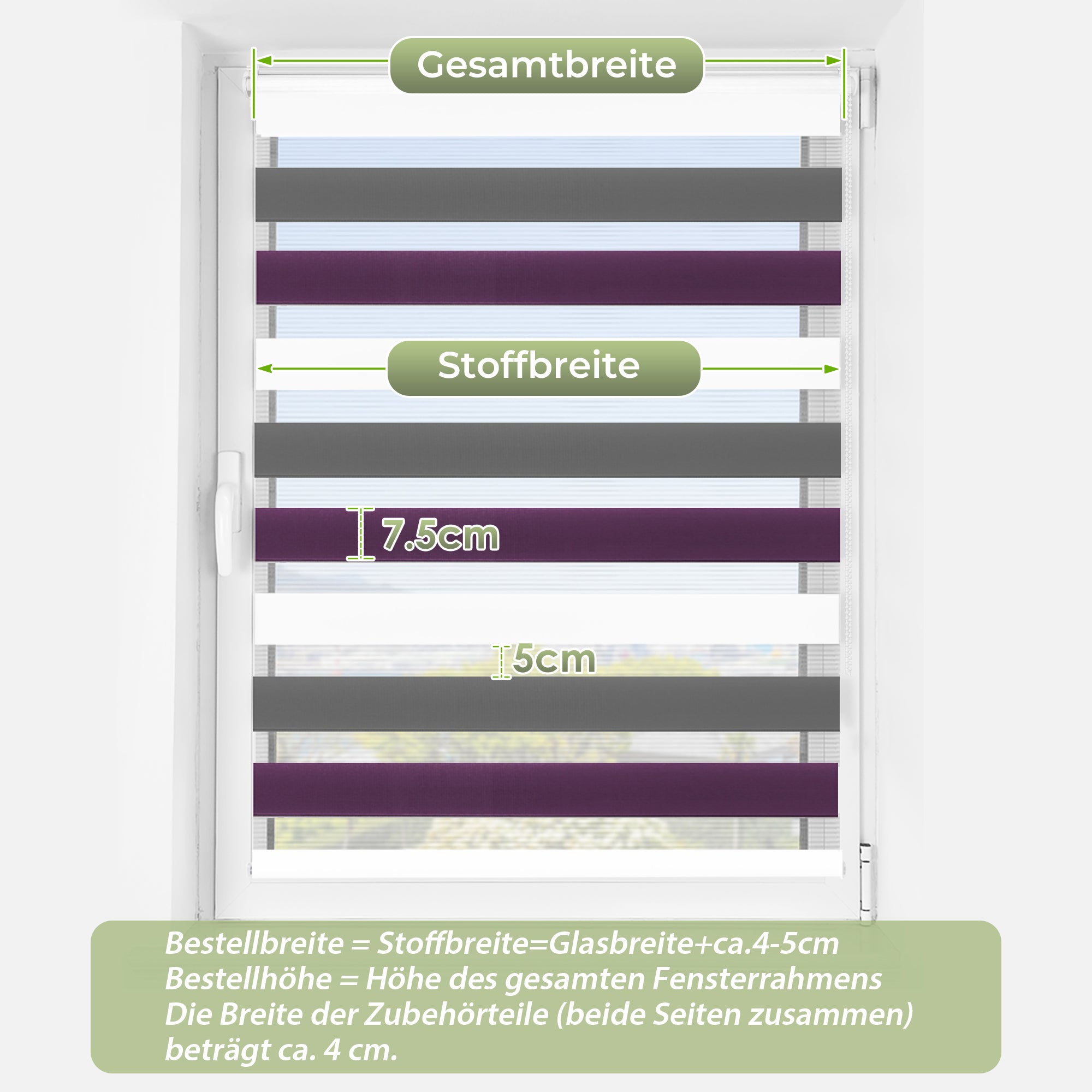 HOMEDEMO Doppelrollo Klemmfix ohne Bohren & mit Bohren, Rollos für Fenster und Tür