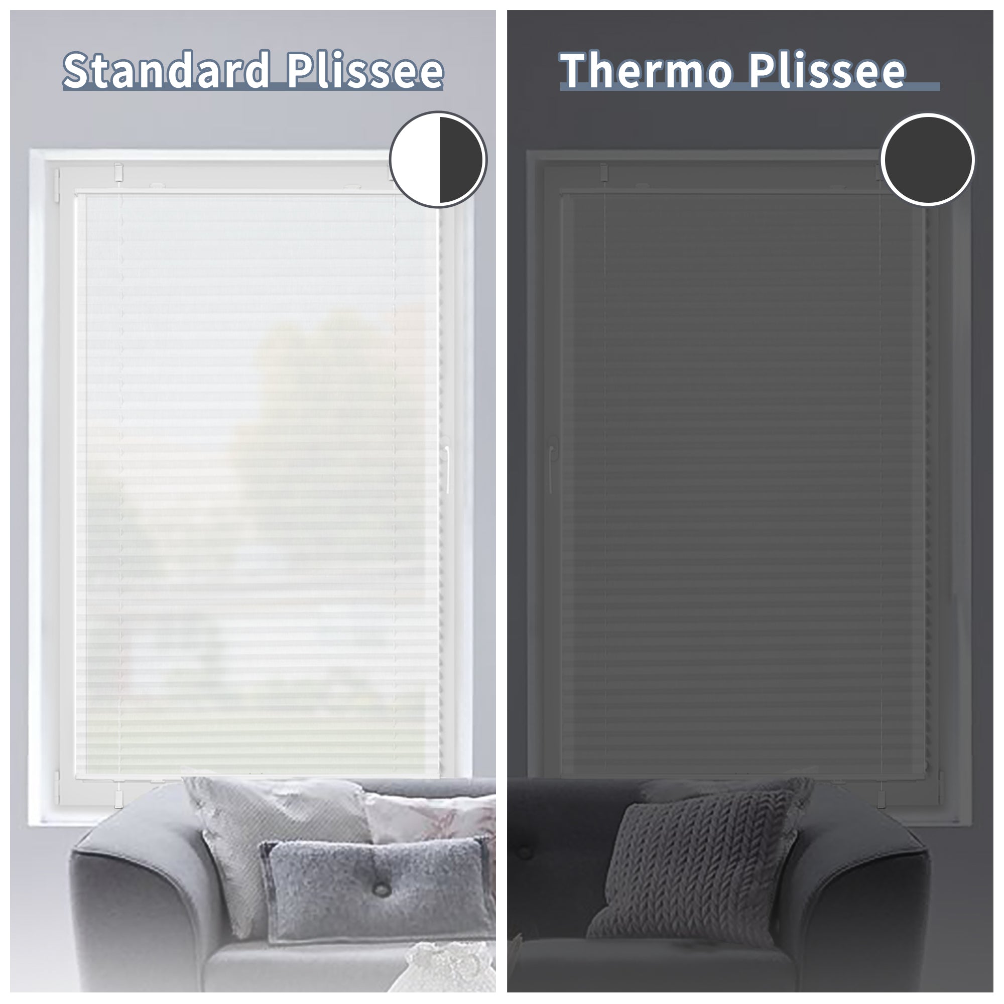 HOMEDEMO Plissee Klemmfix ohne Bohren Jalousien,Weiß