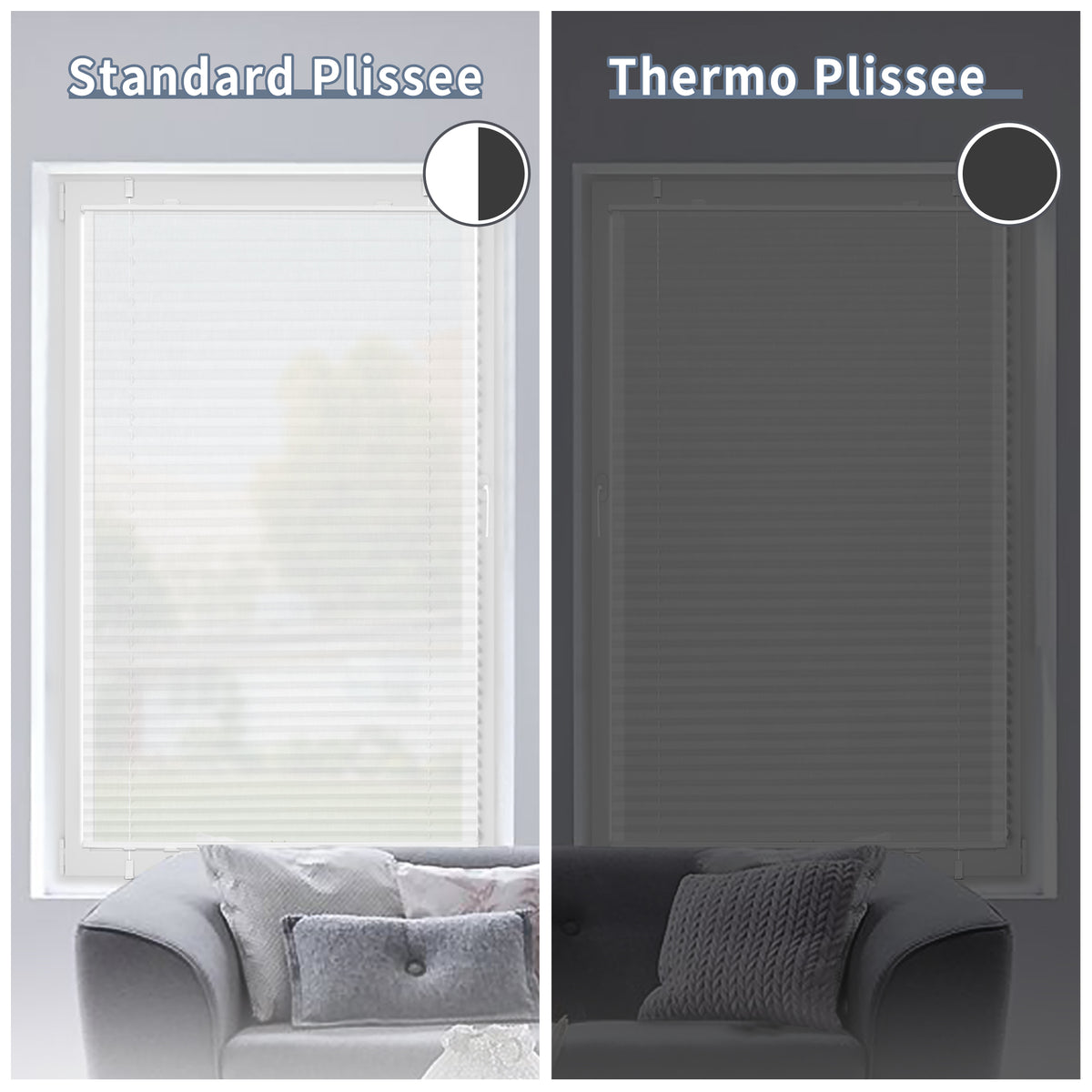 HOMEDEMO Plissee Klemmfix ohne Bohren Jalousien,Weiß