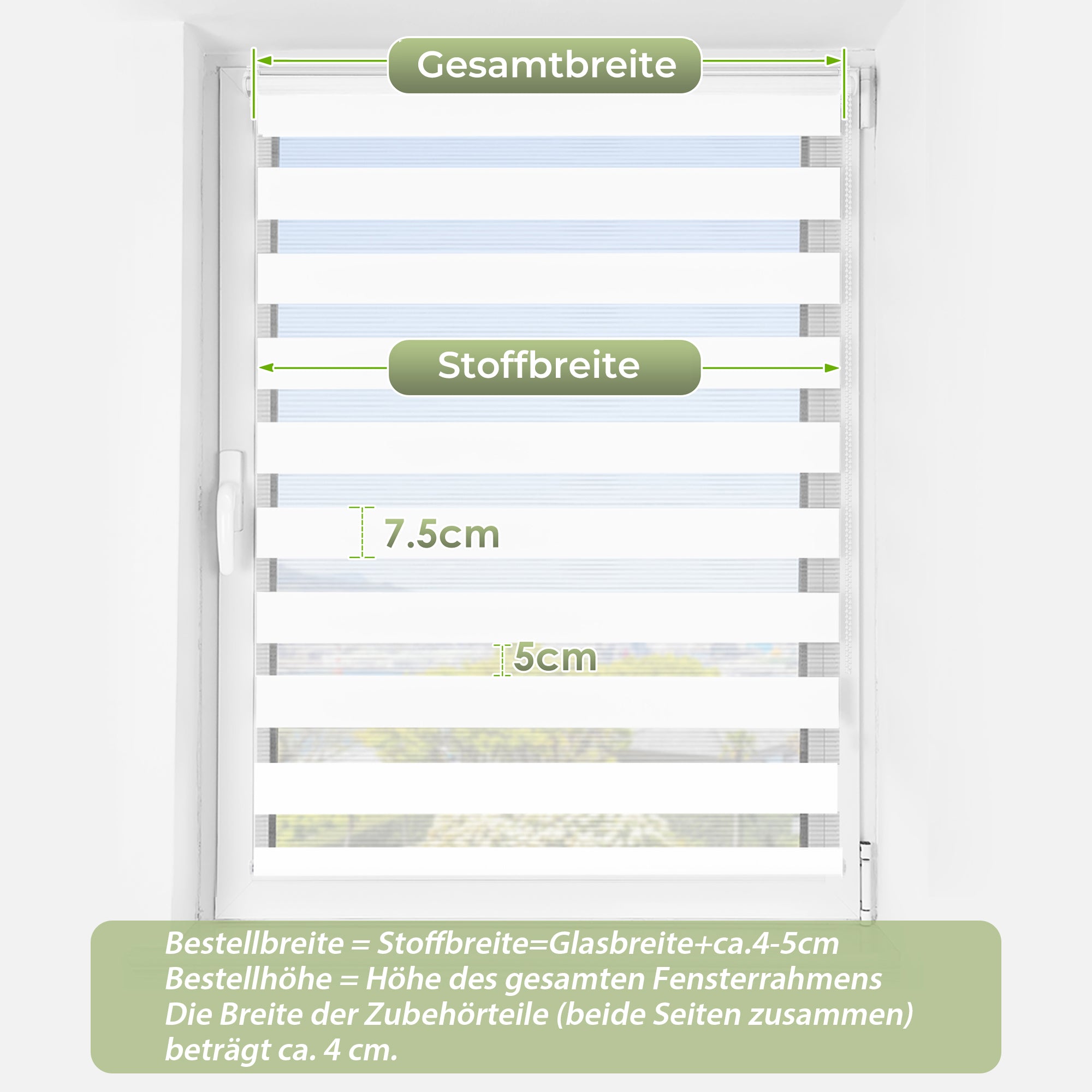 HOMEDEMO Doppelrollo Klemmfix ohne Bohren & mit Bohren, Rollos für Fenster und Tür,Weiß,Grau,Weiß-Schwarz