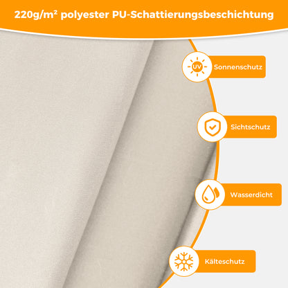 HOMEDEMO Senkrechtmarkise 140x250cm mit Alu-Kassette &amp; einstellbarer Handkurbel