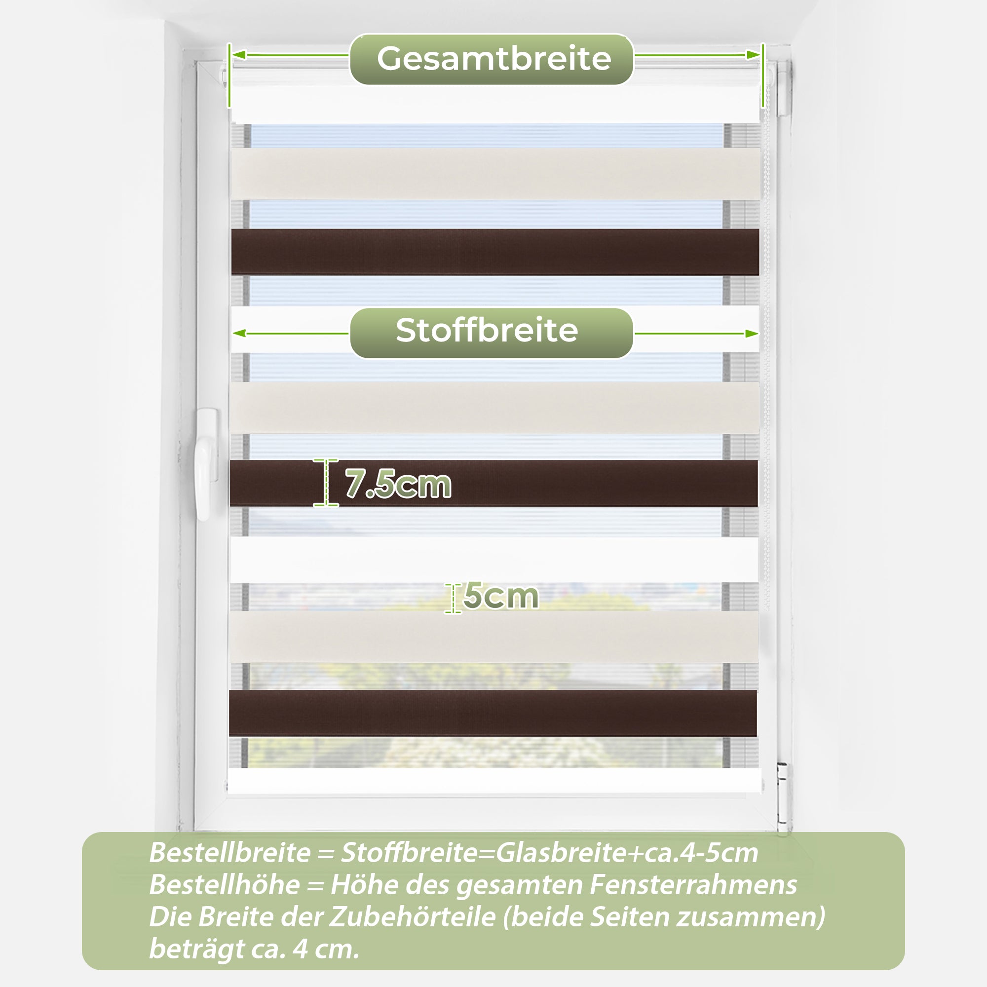 HOMEDEMO Doppelrollo Klemmfix ohne Bohren & mit Bohren, Rollos für Fenster und Tür