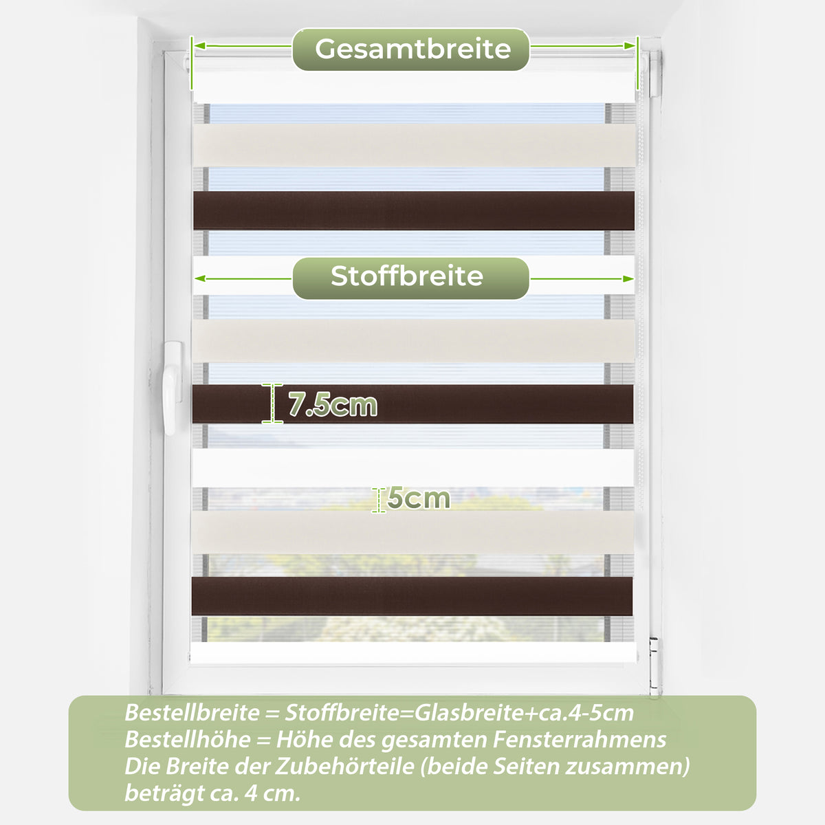 HOMEDEMO Doppelrollo Klemmfix ohne Bohren & mit Bohren, Rollos für Fenster und Tür