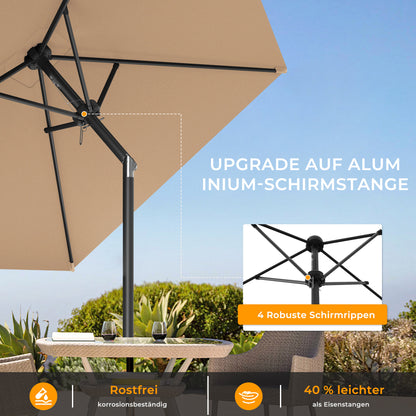 HOMEDEMO Rechteckig Sonnenschirm Groß Stabil Marktschirm