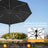 HOMEDEMO LED Gartenschirm mit Kurbel