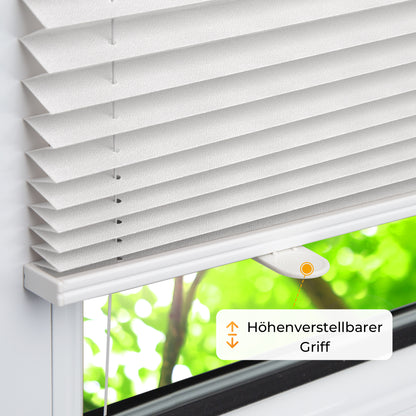 HOMEDEMO Plissee Klemmfix ohne Bohren Jalousien Hellgrau, Plisseerollo mit Klemmträger, lichtdurchlässig Faltrollo mit Sicht- und Sonnenschutz, blickdichte Jalousie für Fenster &amp; Tür