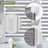 HOMEDEMO Doppelrollo Klemmfix ohne Bohren & mit Bohren, Rollos für Fenster und Tür,Leinen-grau,Weiss-grau-grün,Grün,Leinen
