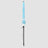 High-quality, durable Turquoise White stripes beach umbrellas Frontal view when closed up into a strip