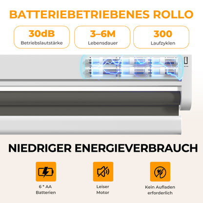 Elektrisches Rollo M100 Motorrollo silberbeschichtet vollverdunkelnd wärmedämmend Fensterrollo mit Funkmotor für Schlafzimmer Wohnzimmer Büro