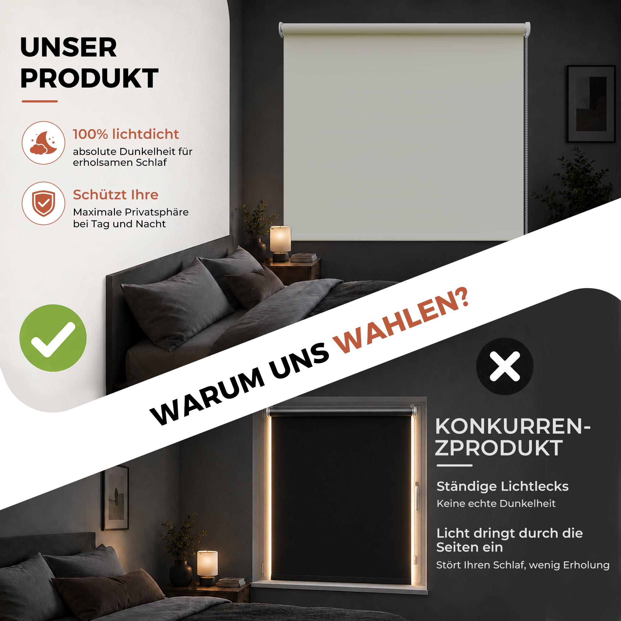 HOMEDEMO Verdunklungsrollo mit Bohren