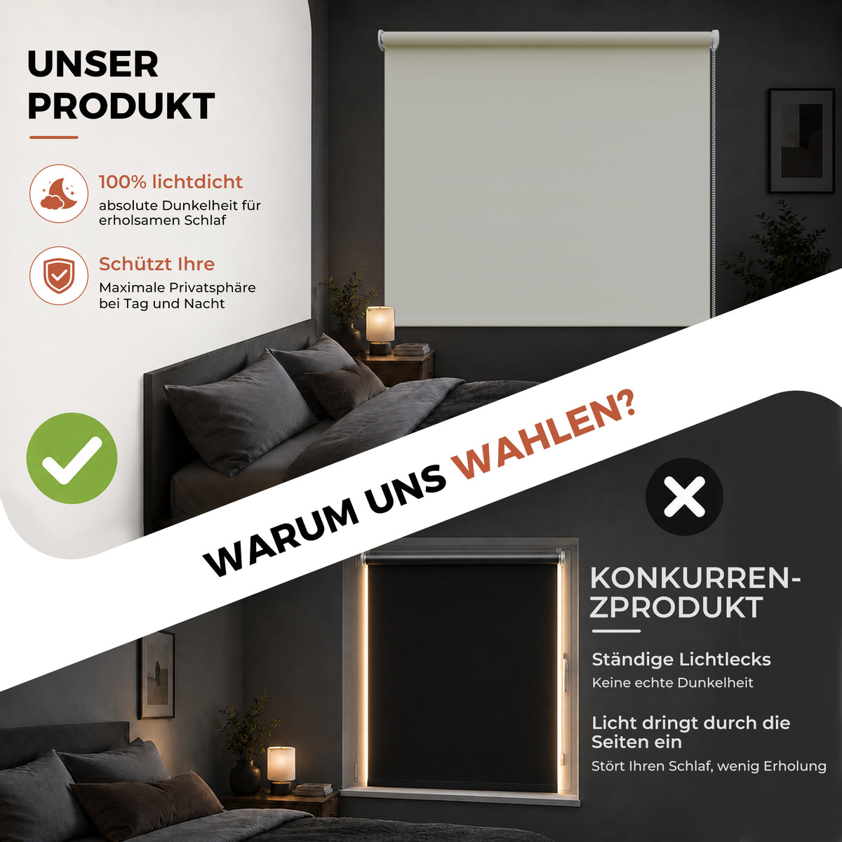 HOMEDEMO Verdunklungsrollo mit Bohren