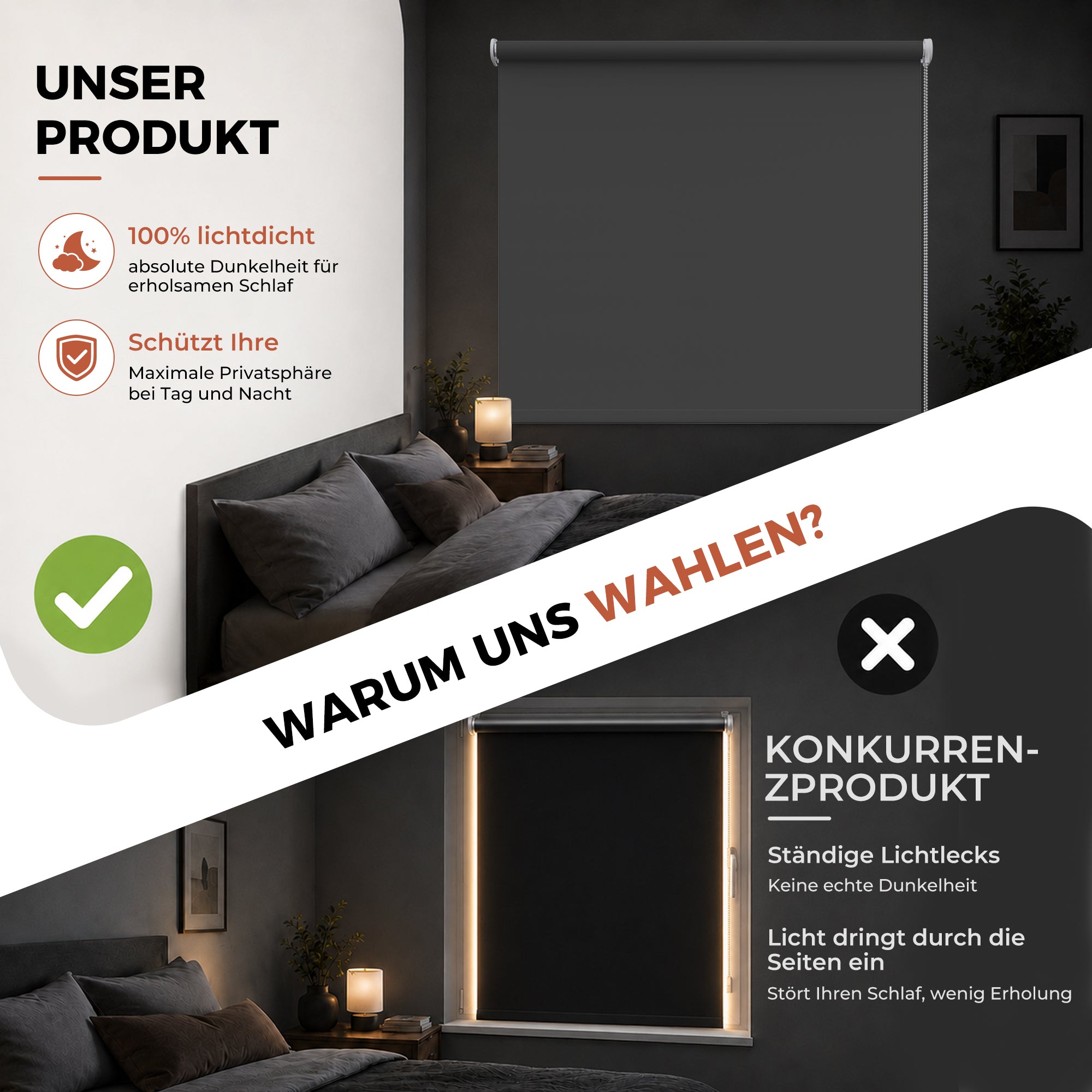 HOMEDEMO Verdunklungsrollo mit Bohren