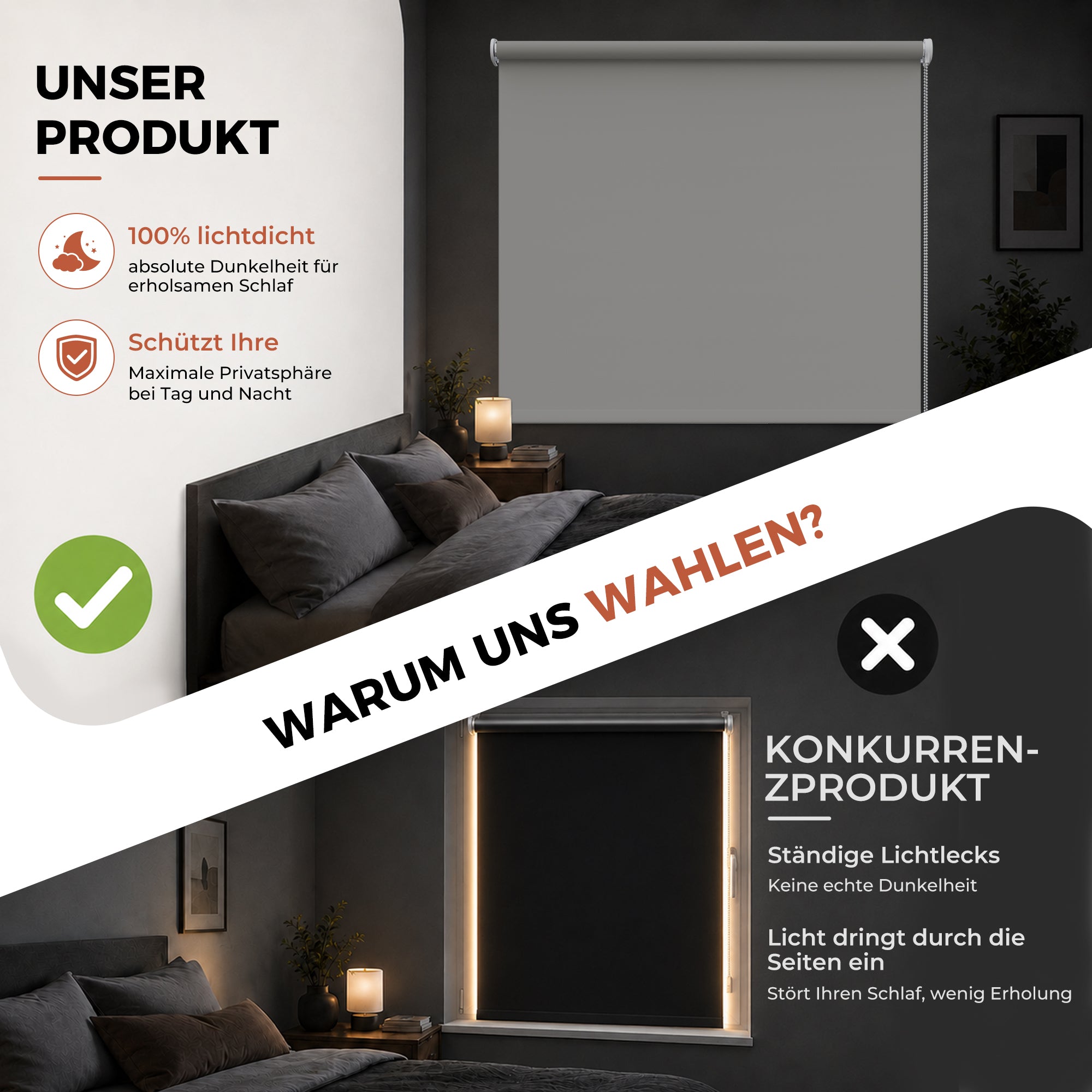 HOMEDEMO Verdunklungsrollo mit Bohren